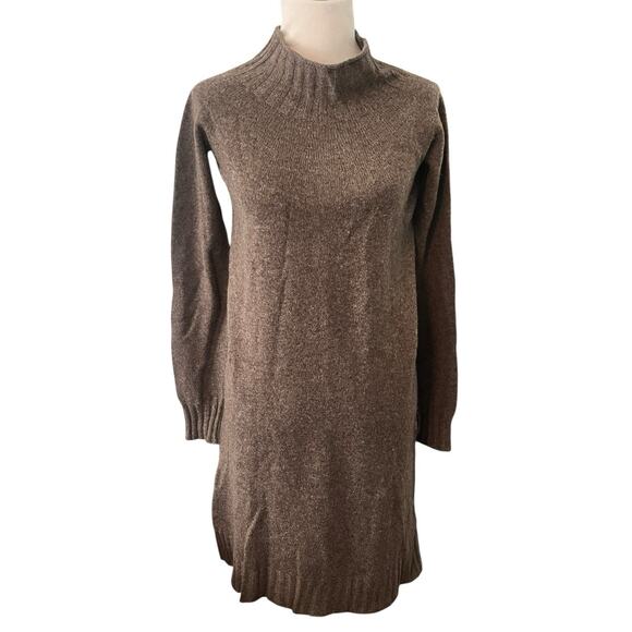 Hawico Scottish 100% Cashmere Turtleneck Dress •S• Brown Sweater Scotland $1195 - Picture 4 of 9